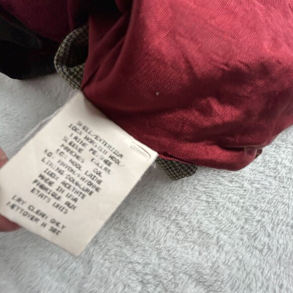 Vintage David Brooks Women’s Wool Blazer Jacket Red Tartan Houndstooth USA 12 - Picture 5 of 11